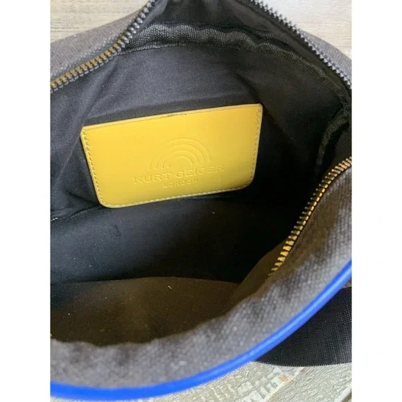 Kurt Geiger Southbank Camera Small Crossbody Black Multi Colored Canvas Bag - Picture 7 of 7